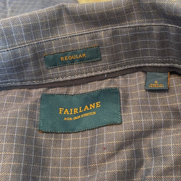 Fairlane men’s blue long sleeve button down shirt size large - Picture 7 of 8